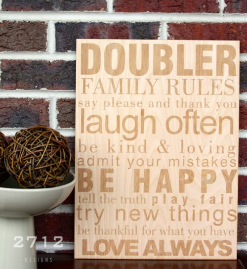 Family Rules Wall Art