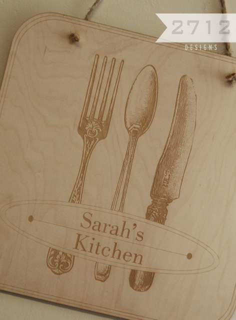 Custom Kitchen Sign. Personalized Kitchen Sign. Wood Word Cutouts