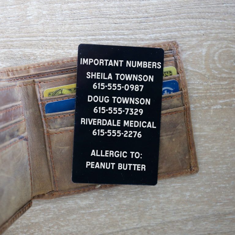 Important Number Wallet Card 2712 Designs