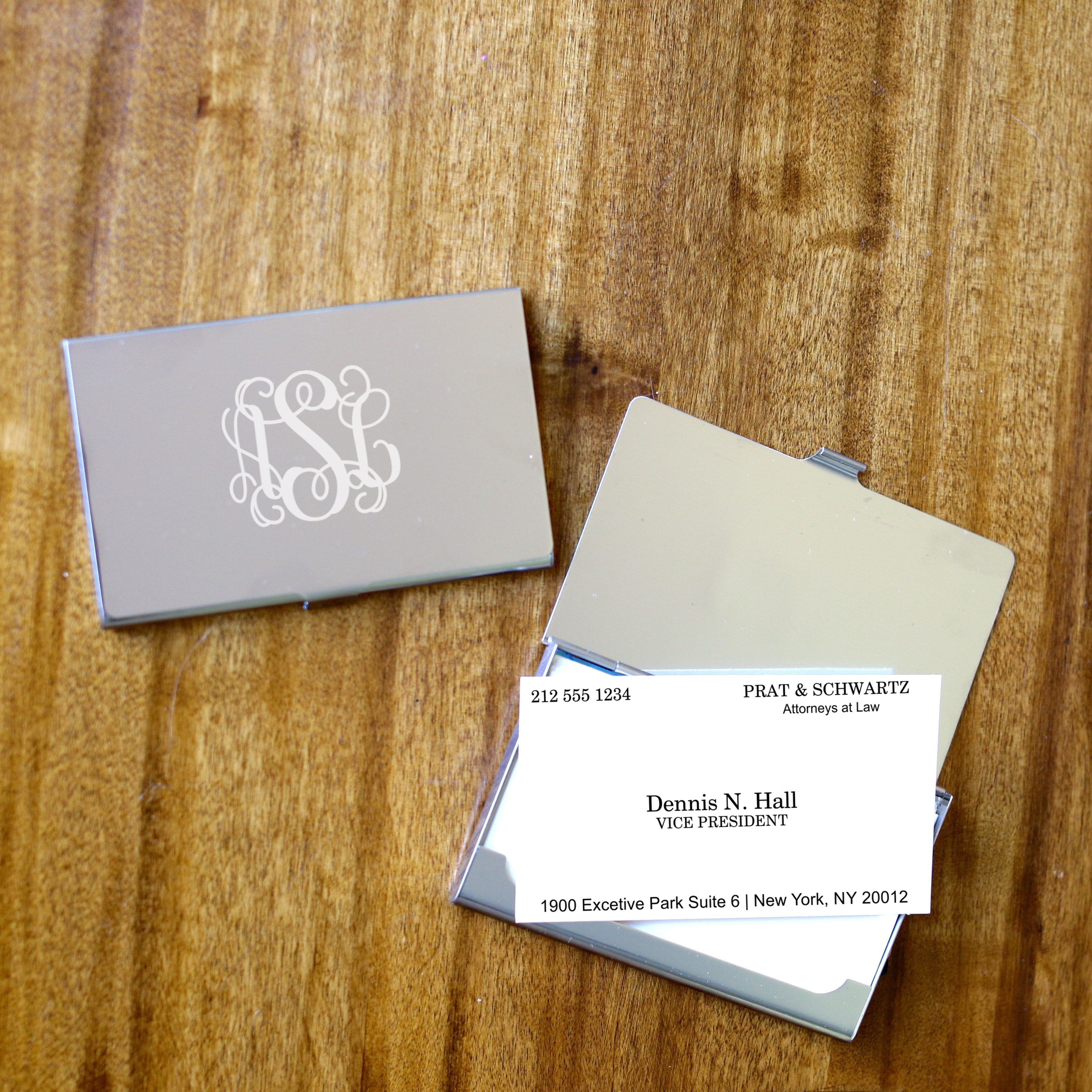 Script Monogram | Business Card Holder