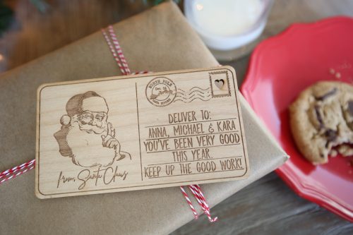 From Santa Personalized Wood Postcard