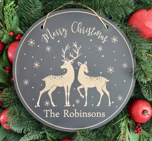 Merry Christmas Reindeer Sign