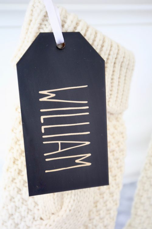 Personalized Stocking Tag - Black Skinny